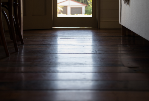 Wooden floor in corridor