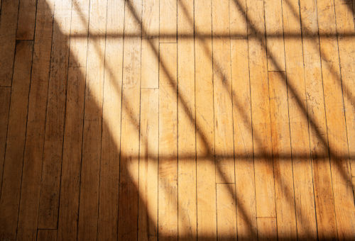 wooden floor with light
