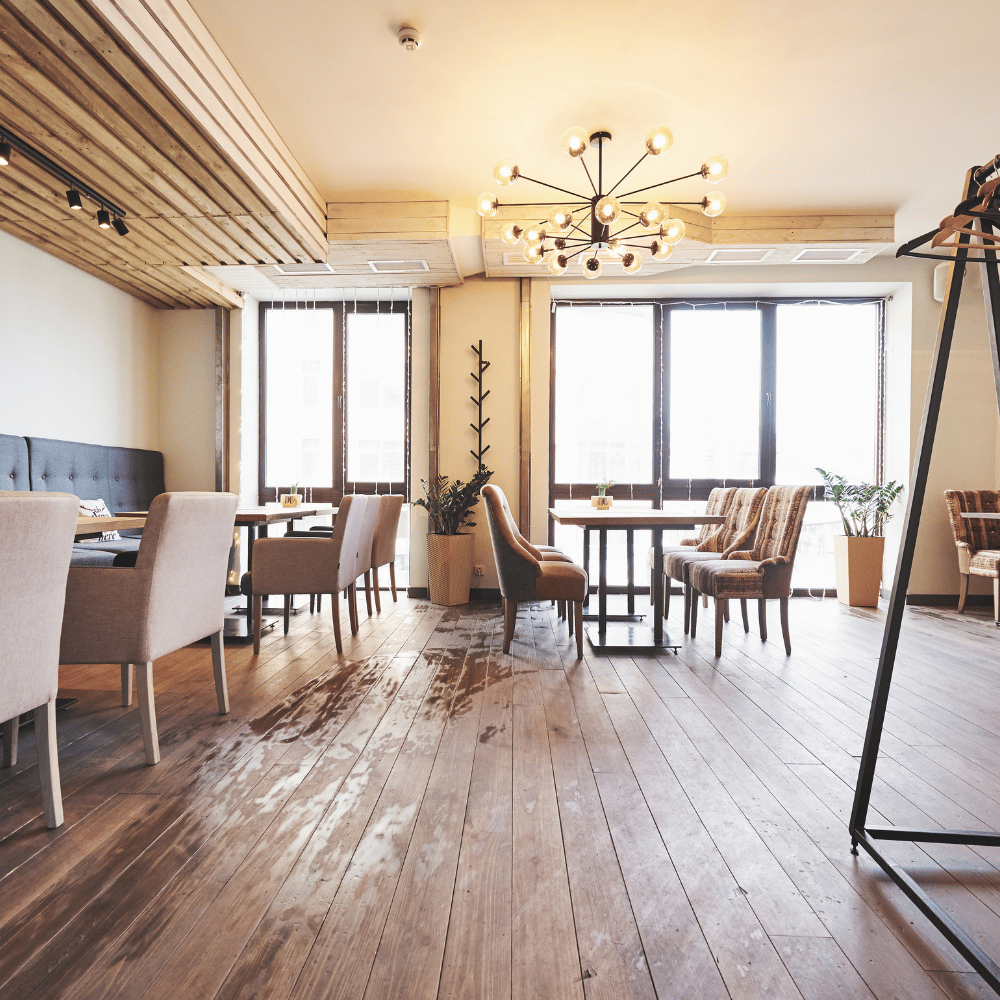 hotel wood floor cleaned