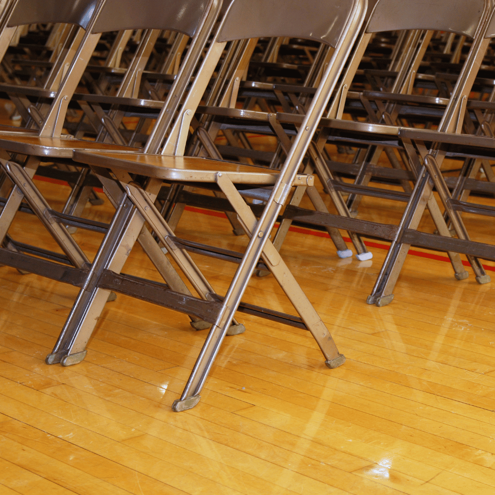 village hall with wood floor
