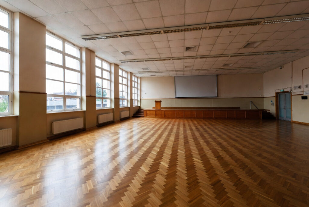 school hall floor restoration